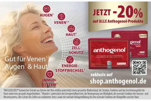 JETZT -20% auf ALLE Anthogenol-Produkte