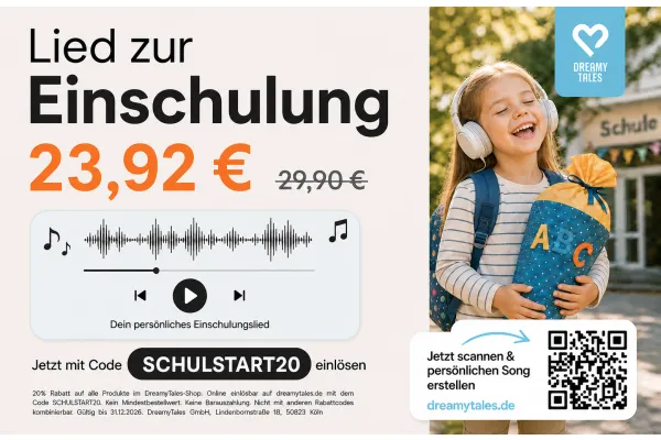 Lied Persönliches zur Einschulung | Jetzt mit Code SCHULSTART20 einlösen