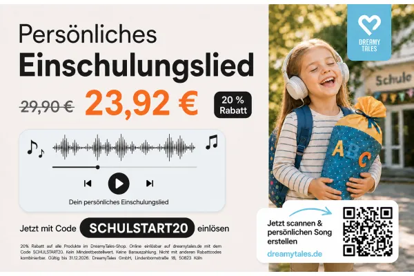 Dein Persönliches Einschulungslied | Jetzt mit Code SCHULSTART20 einlösen