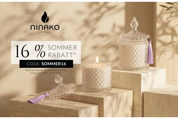 16 % SOMMER RABATT* bei ninako | jetzt shoppen!