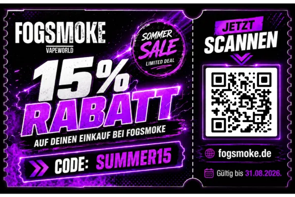 15% RABATT AUF DEINEN EINKAUF BEI FOGSMOKE | jetzt shoppen!