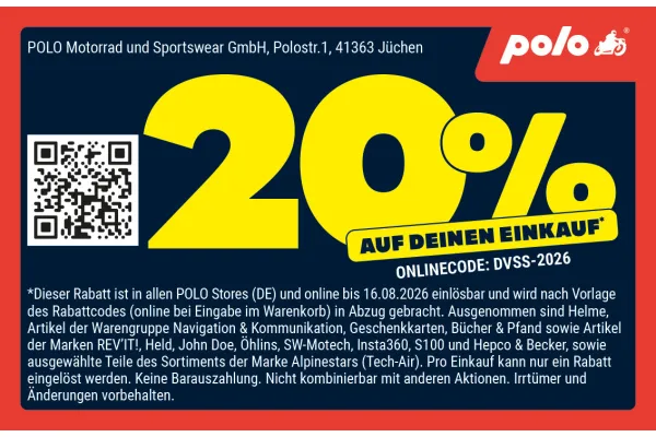 20% AUF DEINEN EINKAUF BEI POLO MOTORRAD