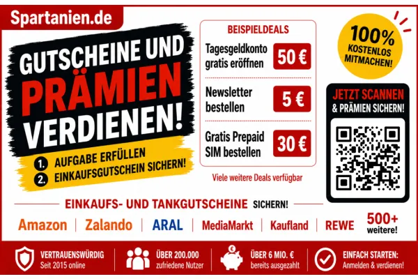 GUTSCHEINE UND PRÄMIEN VERDIENEN! | 100% KOSTENLOS MITMACHEN! | EINKAUFS- UND TANKGUTSCHEINE SICHERN!