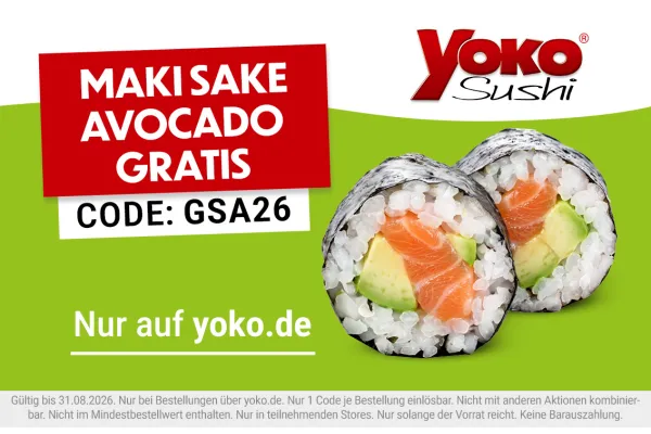 MAKI GRATIS bei Yoko Sushi | Jetzt sparen!