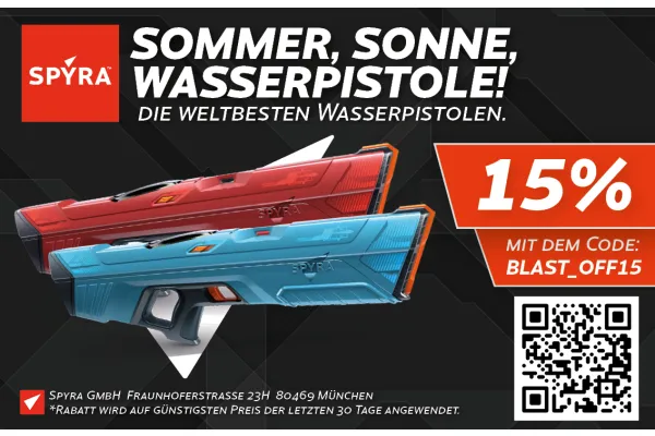 15% RABATT | SOMMER, SONNE, WASSERPISTOLE! DIE WELTBESTEN WASSERPISTOLEN.