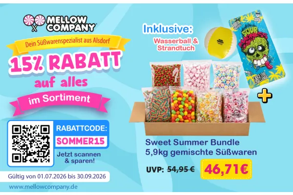 15% RABATT auf alles im Sortiment | Inklusive: Wasserball &amp; Strandtuch